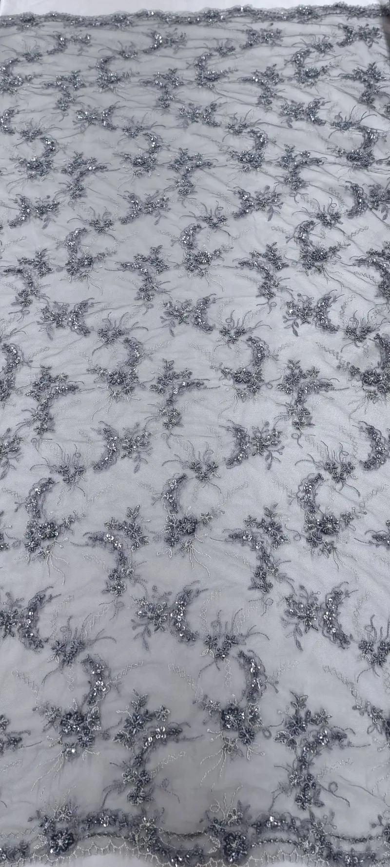 Embroidered Lace Fantasia Charcoal