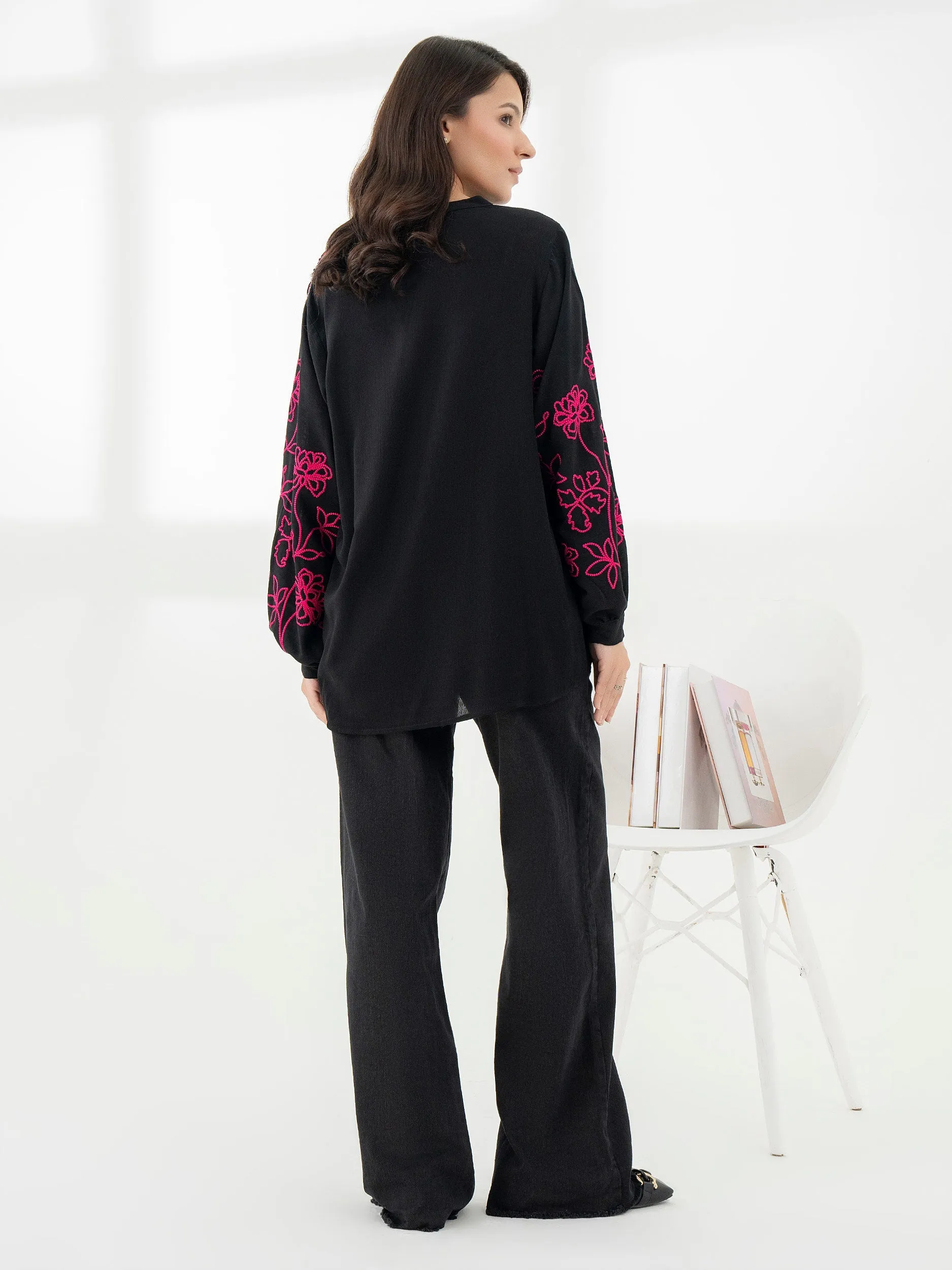 Embroidered Linen Top