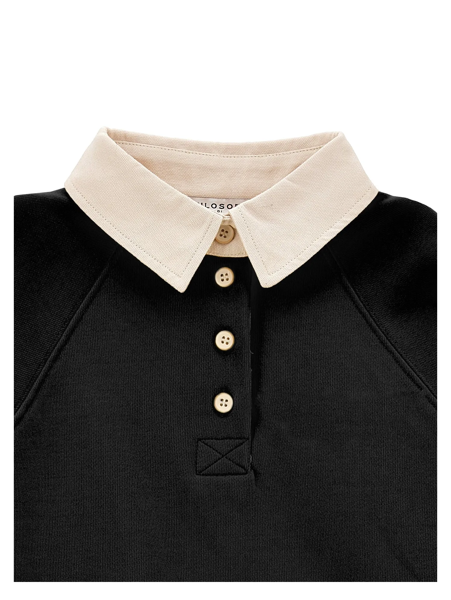 Embroidered logo black polo by Philosophy
