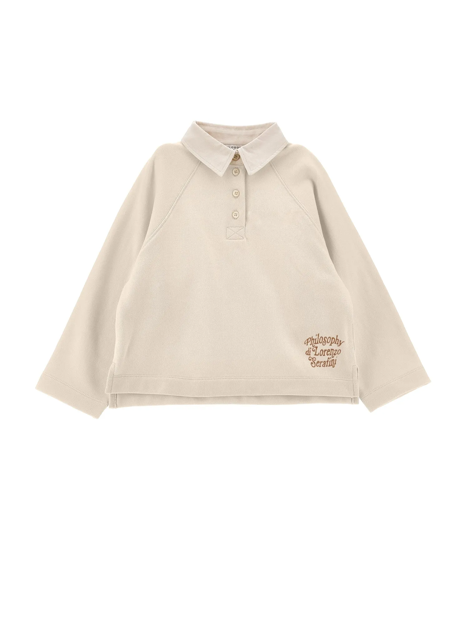 Embroidered logo cream polo by Philosophy