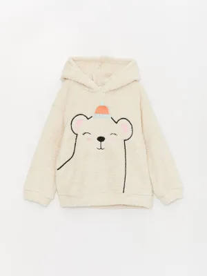 Embroidered Long Sleeve Plush Girls Hoodie
