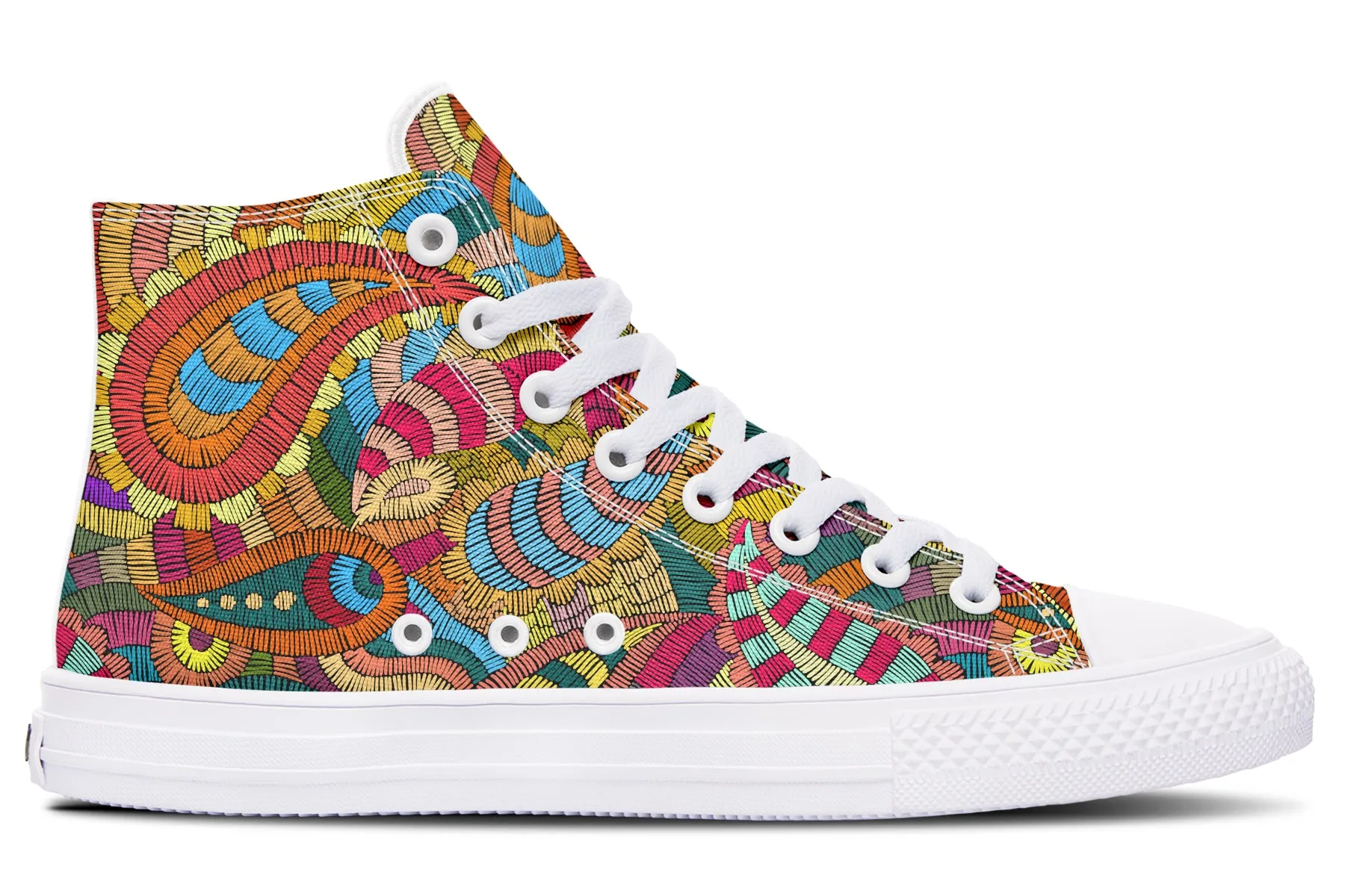 Embroidered Paisley High Tops