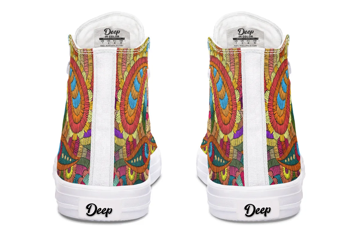 Embroidered Paisley High Tops
