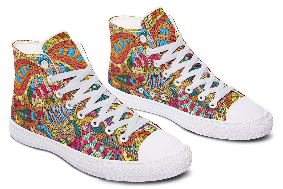 Embroidered Paisley High Tops