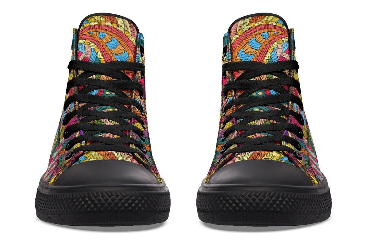 Embroidered Paisley High Tops