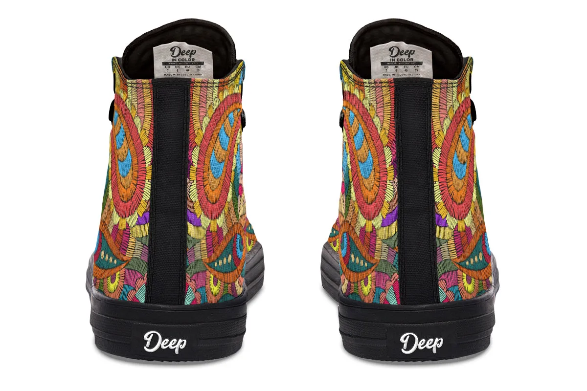 Embroidered Paisley High Tops