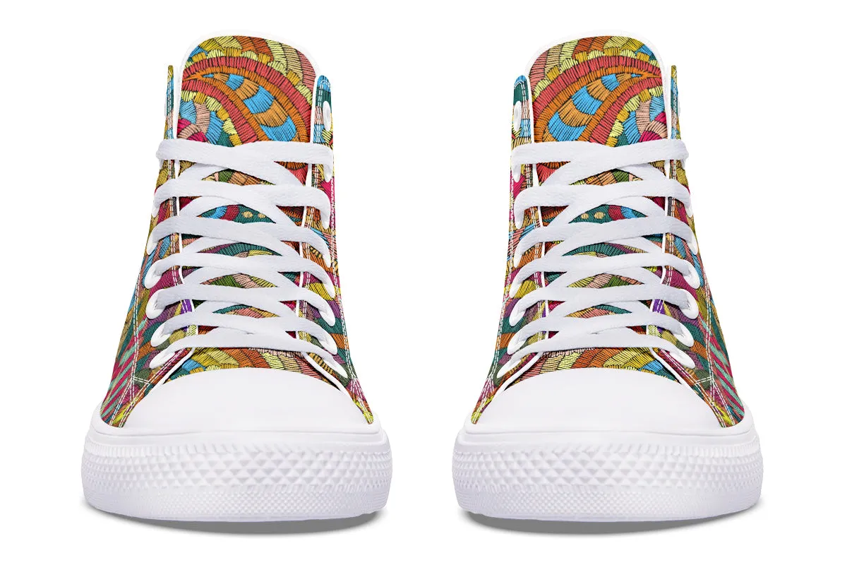 Embroidered Paisley High Tops