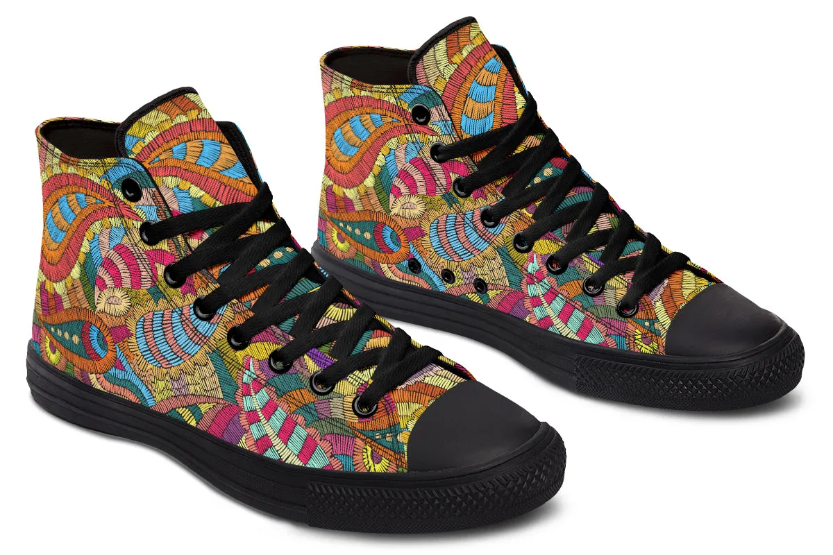 Embroidered Paisley High Tops