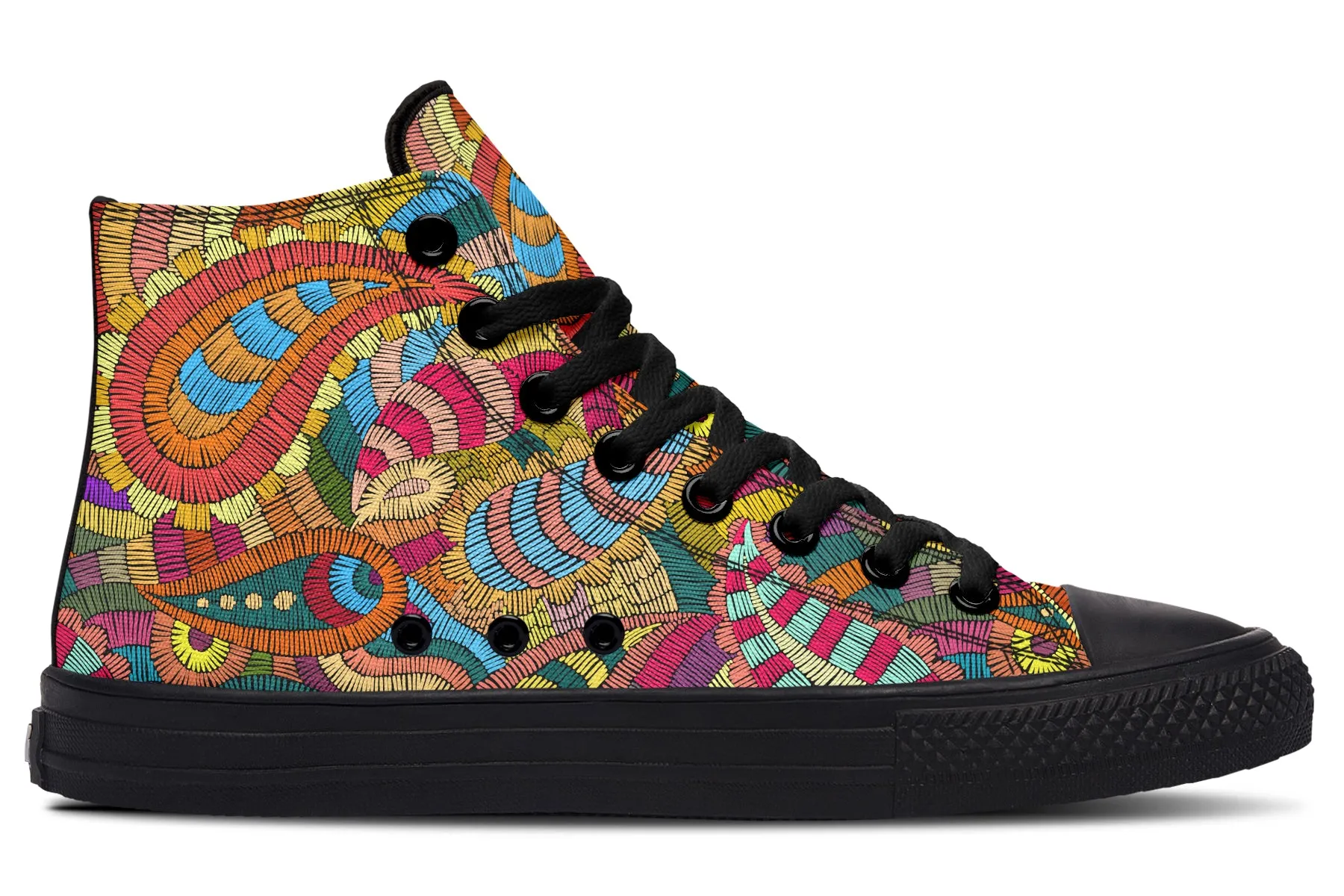 Embroidered Paisley High Tops
