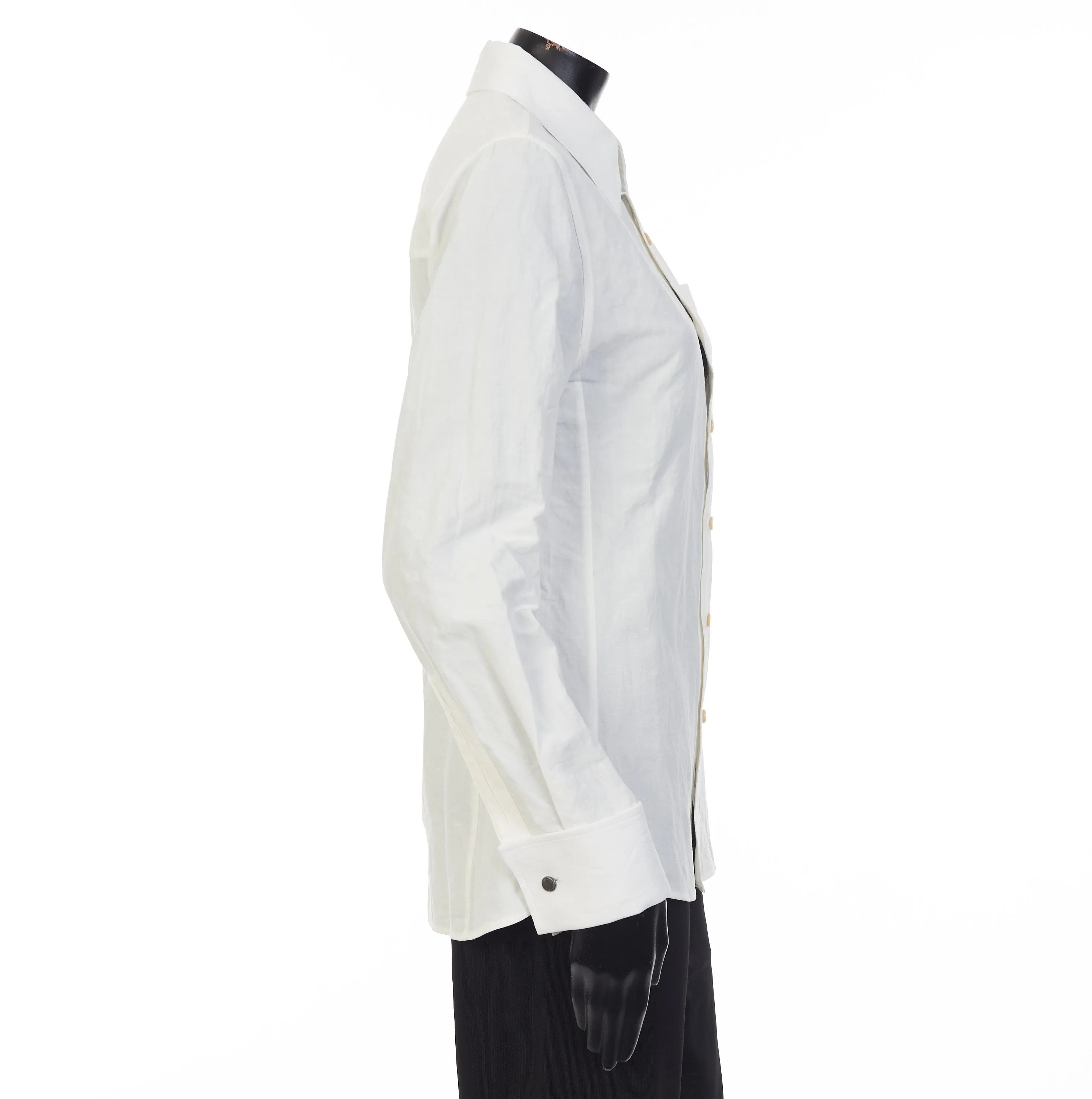 Embroidered Shirt In Cotton And Linen