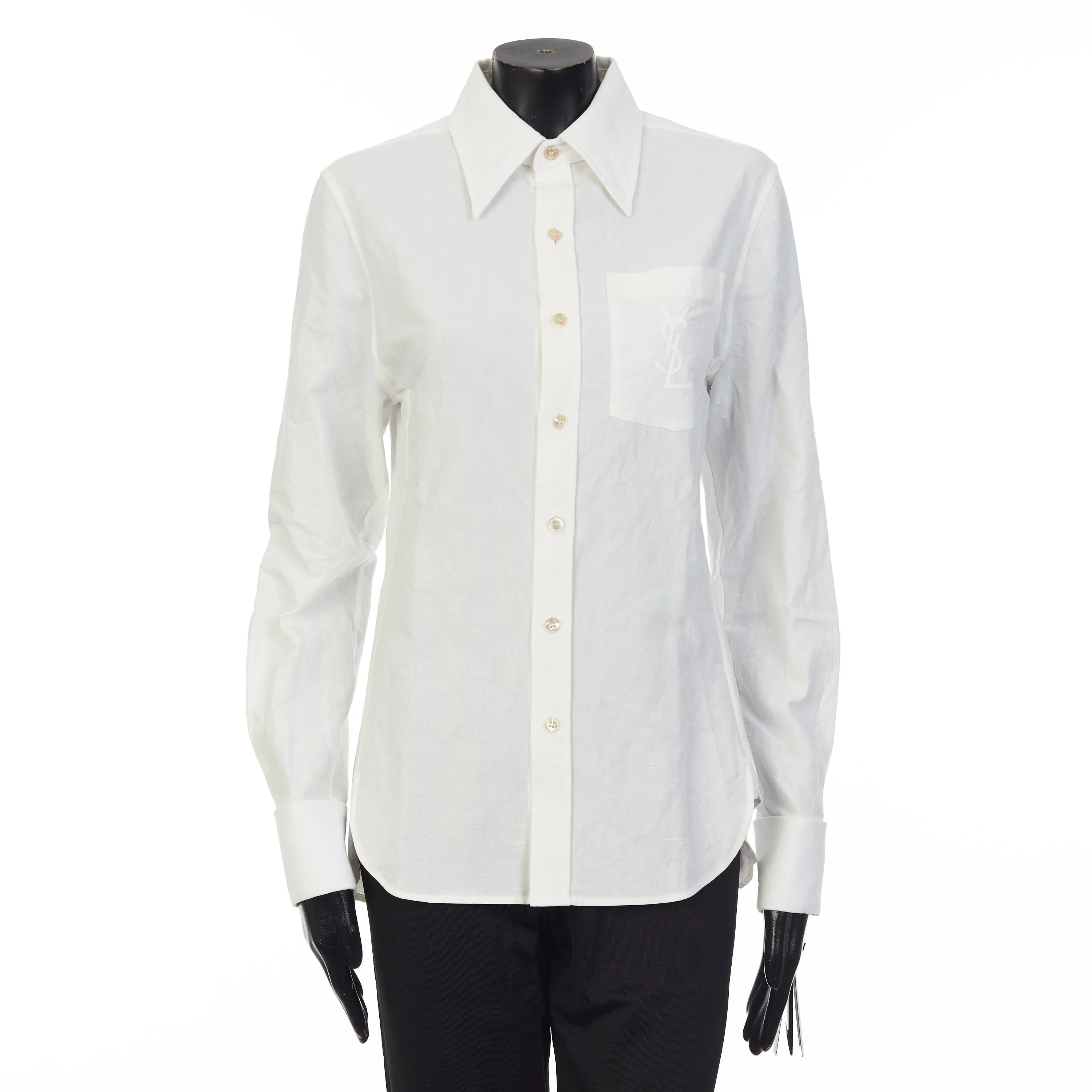 Embroidered Shirt In Cotton And Linen