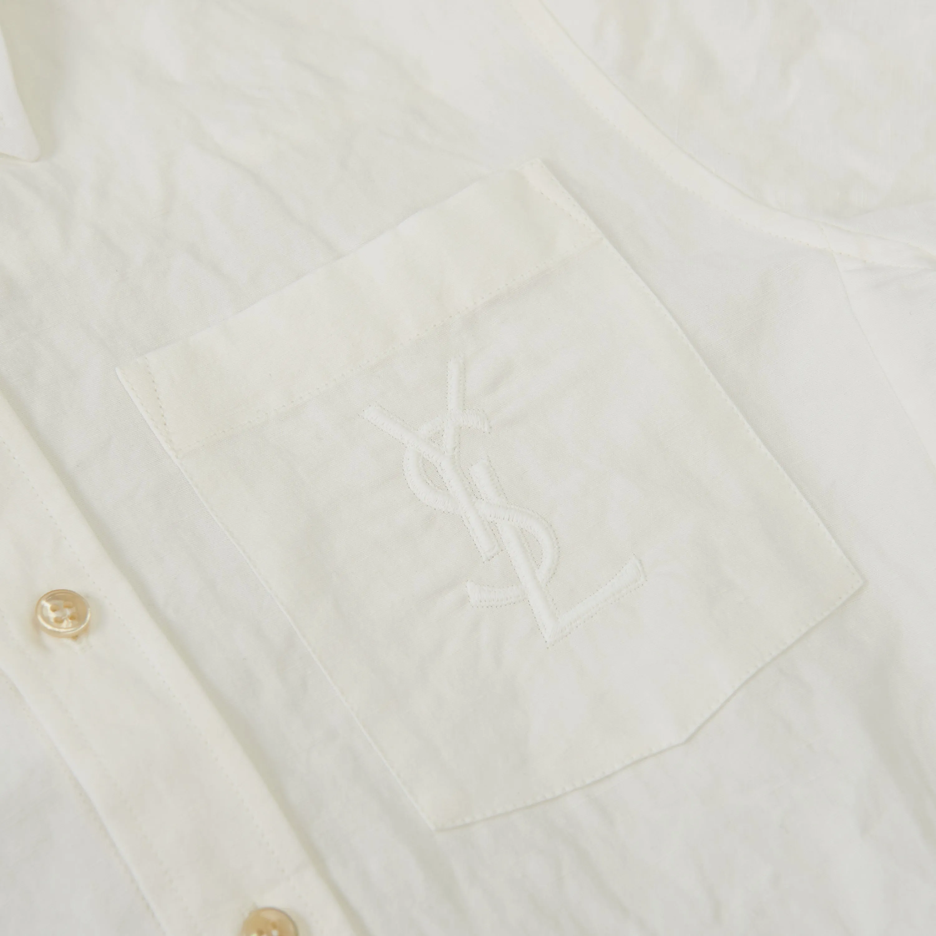 Embroidered Shirt In Cotton And Linen