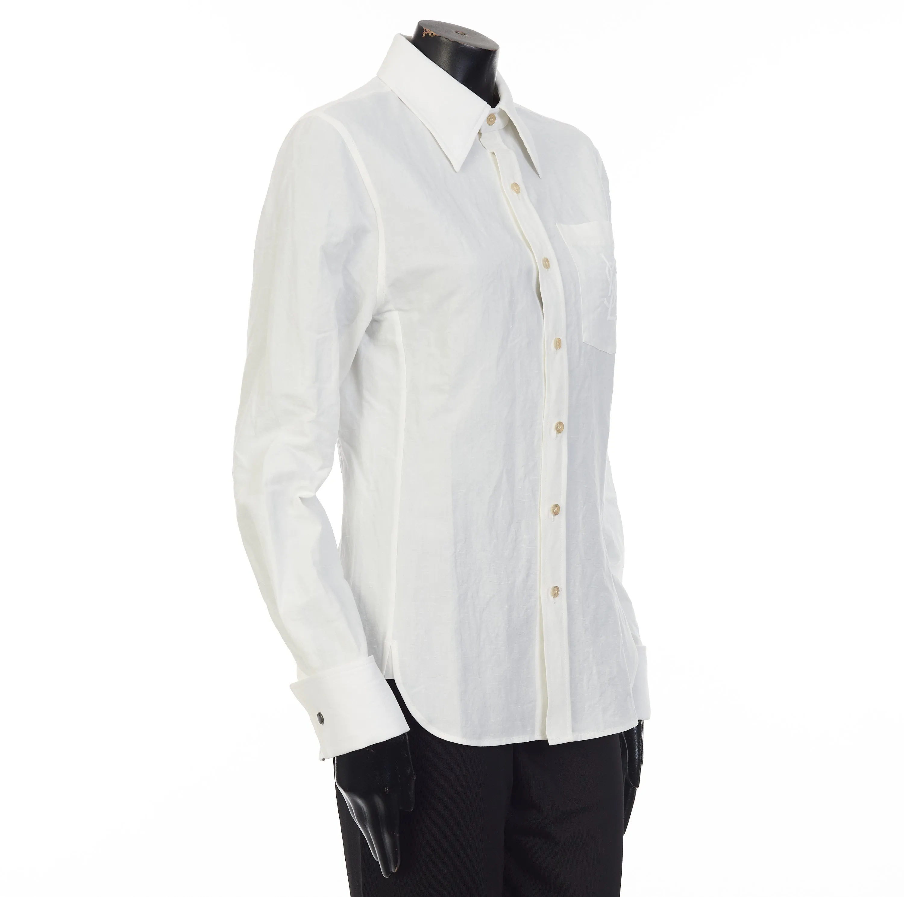 Embroidered Shirt In Cotton And Linen