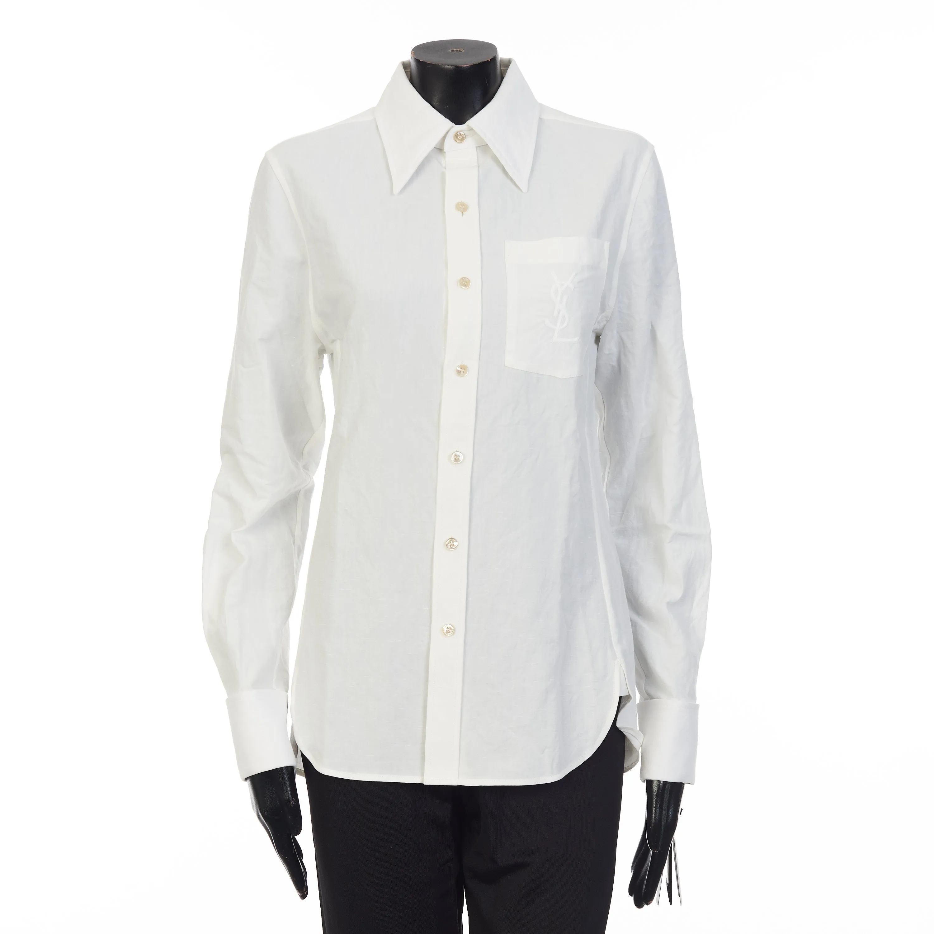 Embroidered Shirt In Cotton And Linen