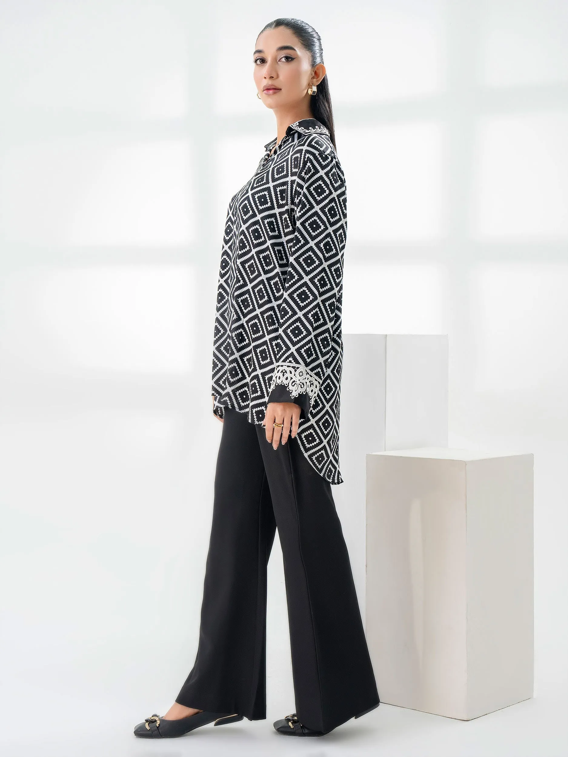 Embroidered Silk Top