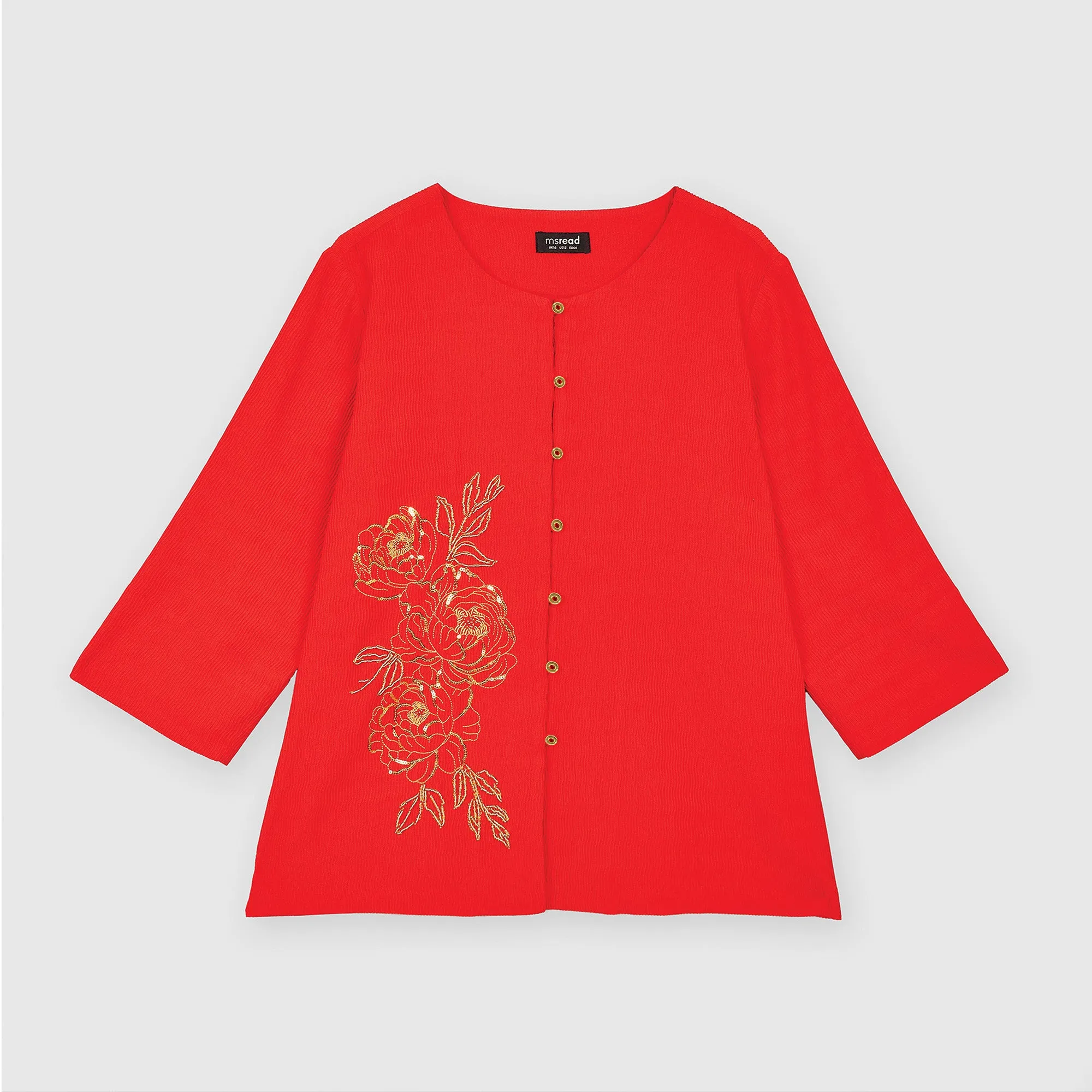 Embroidered Textured Top