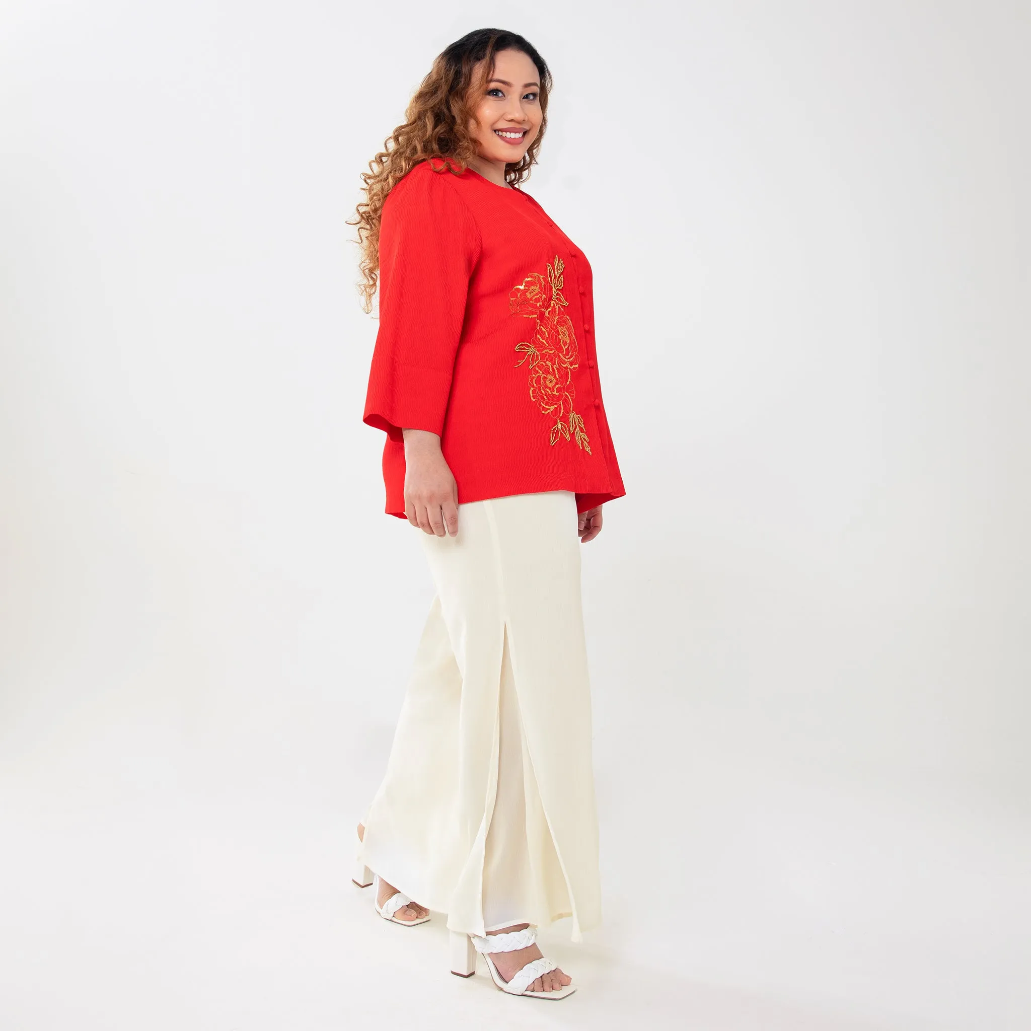 Embroidered Textured Top