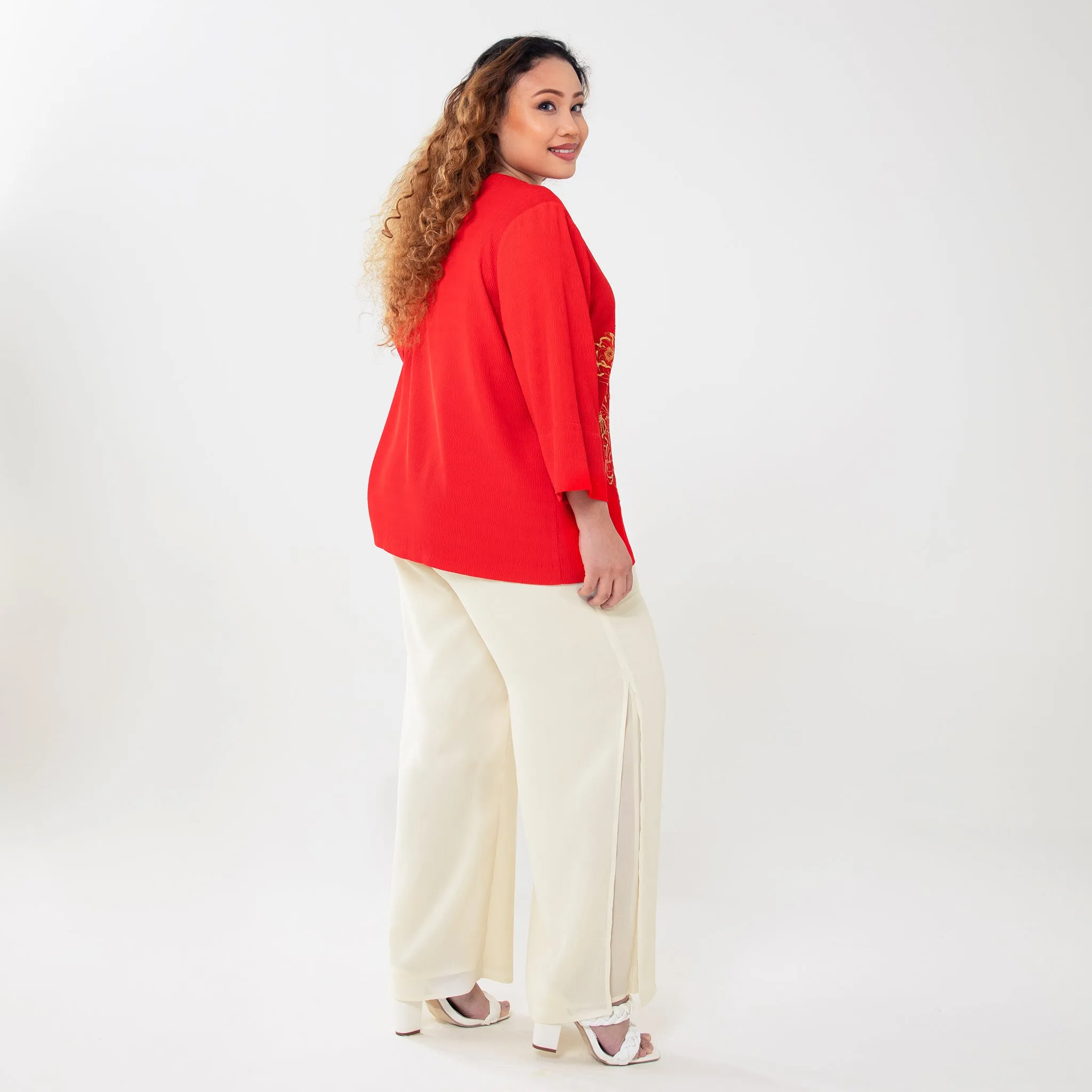 Embroidered Textured Top