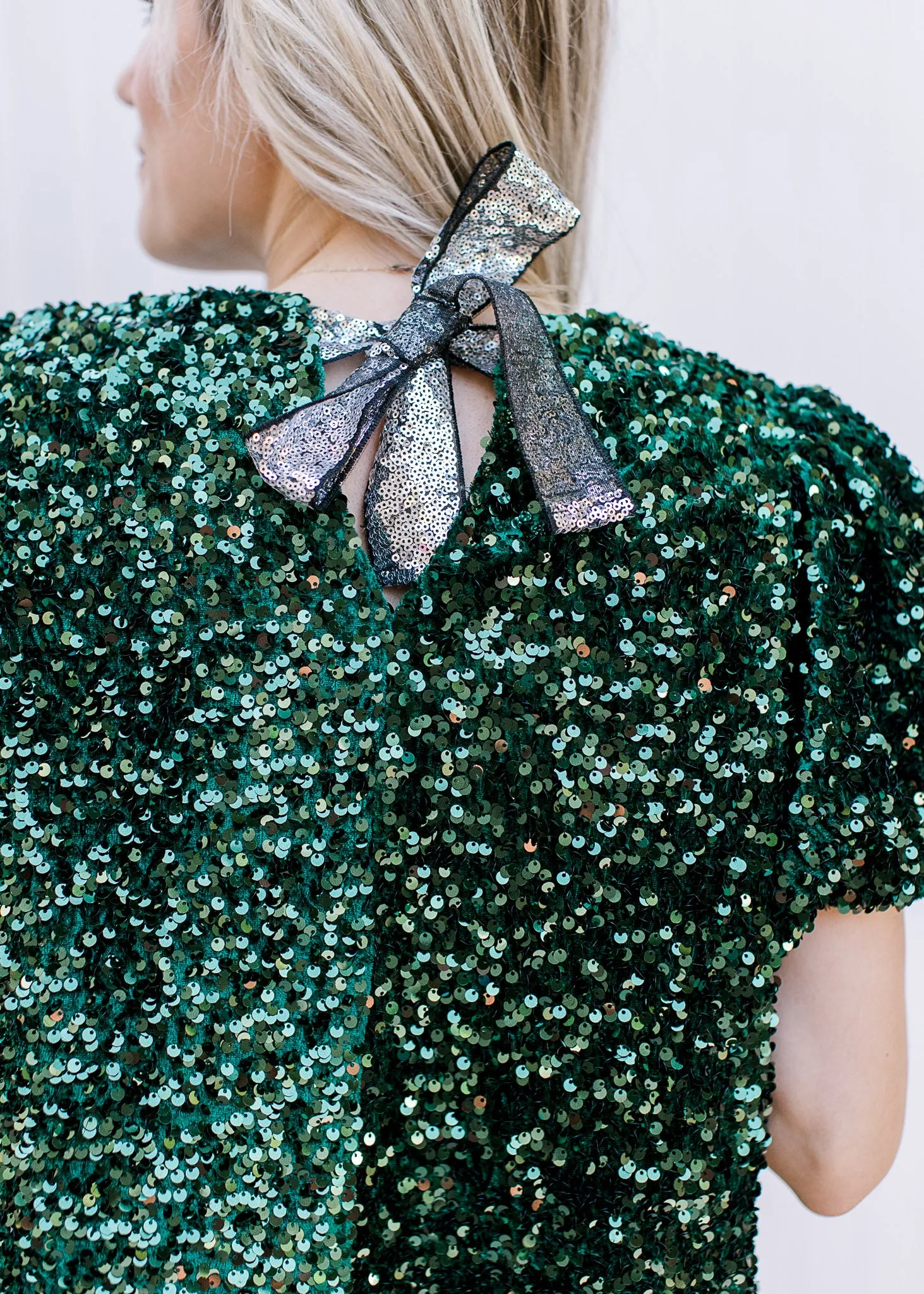 Emerald Sparkle Bow Top