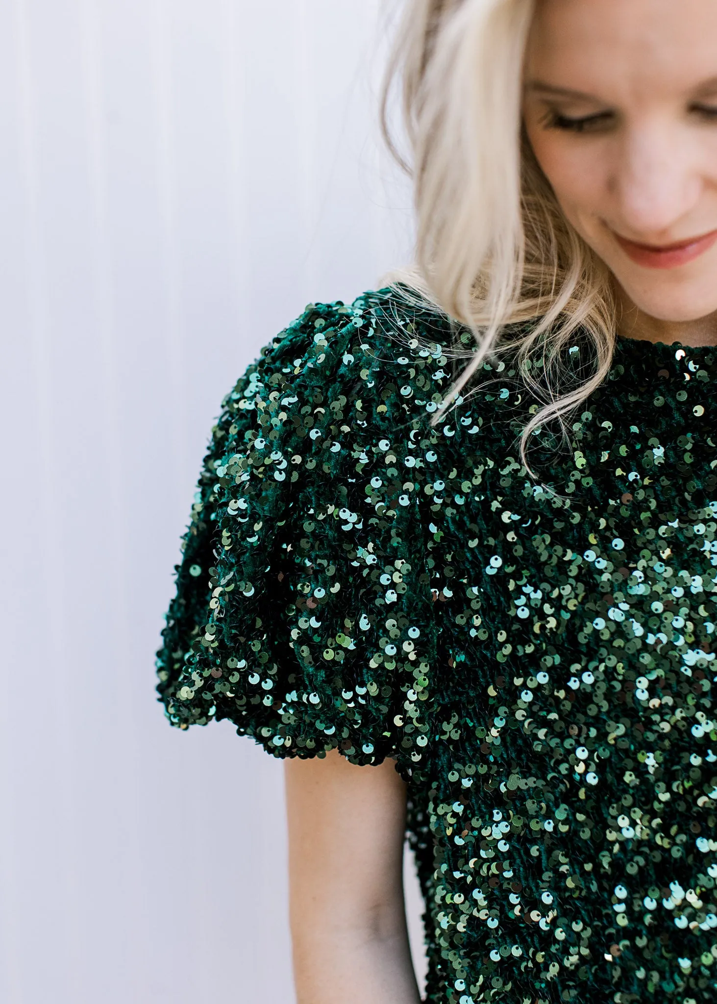 Emerald Sparkle Bow Top