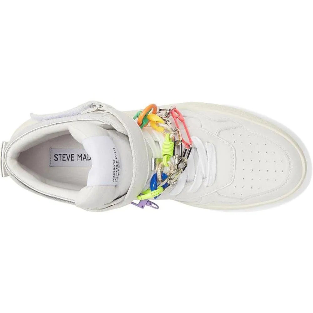 Emilee White Leather High Top Shoes