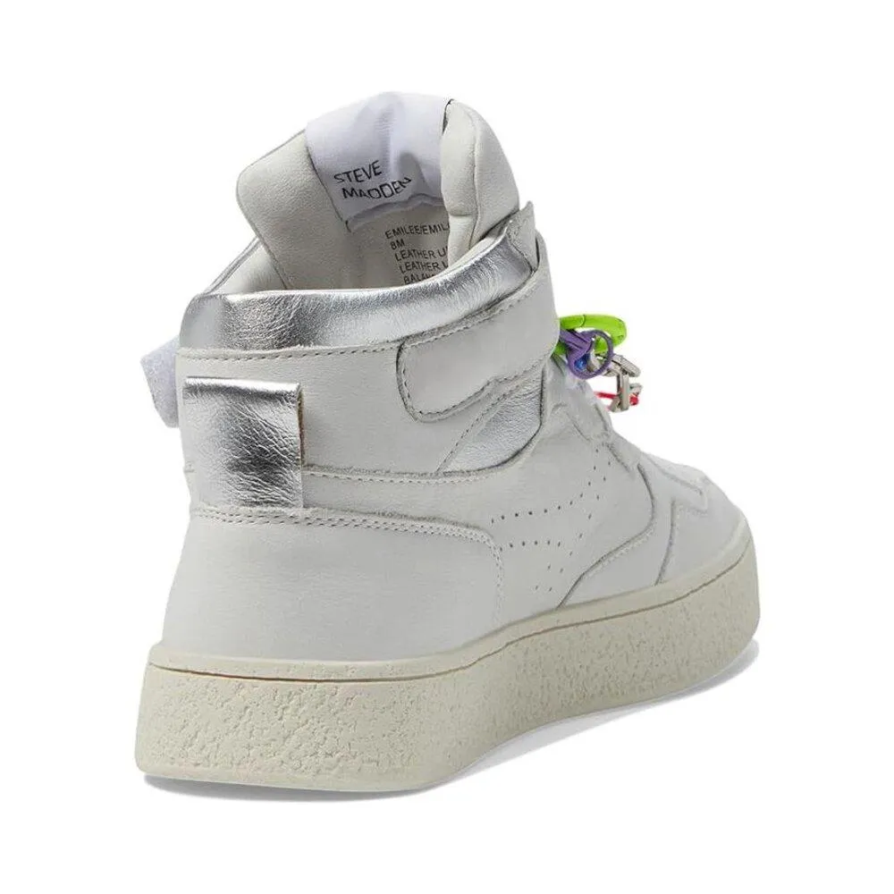 Emilee White Leather High Top Shoes