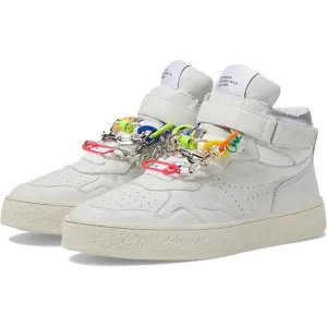 Emilee White Leather High Top Shoes