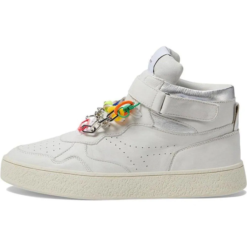 Emilee White Leather High Top Shoes