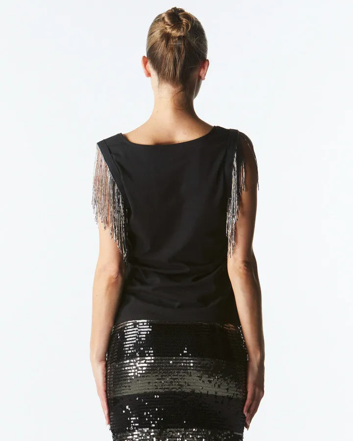 Fate   Becker Windflowers Top - Black