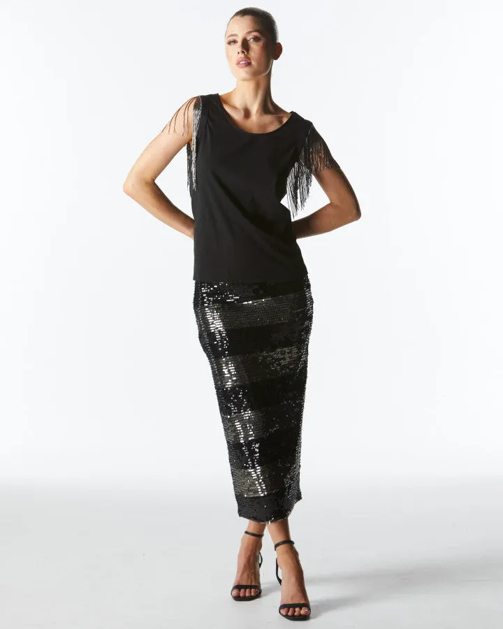 Fate   Becker Windflowers Top - Black