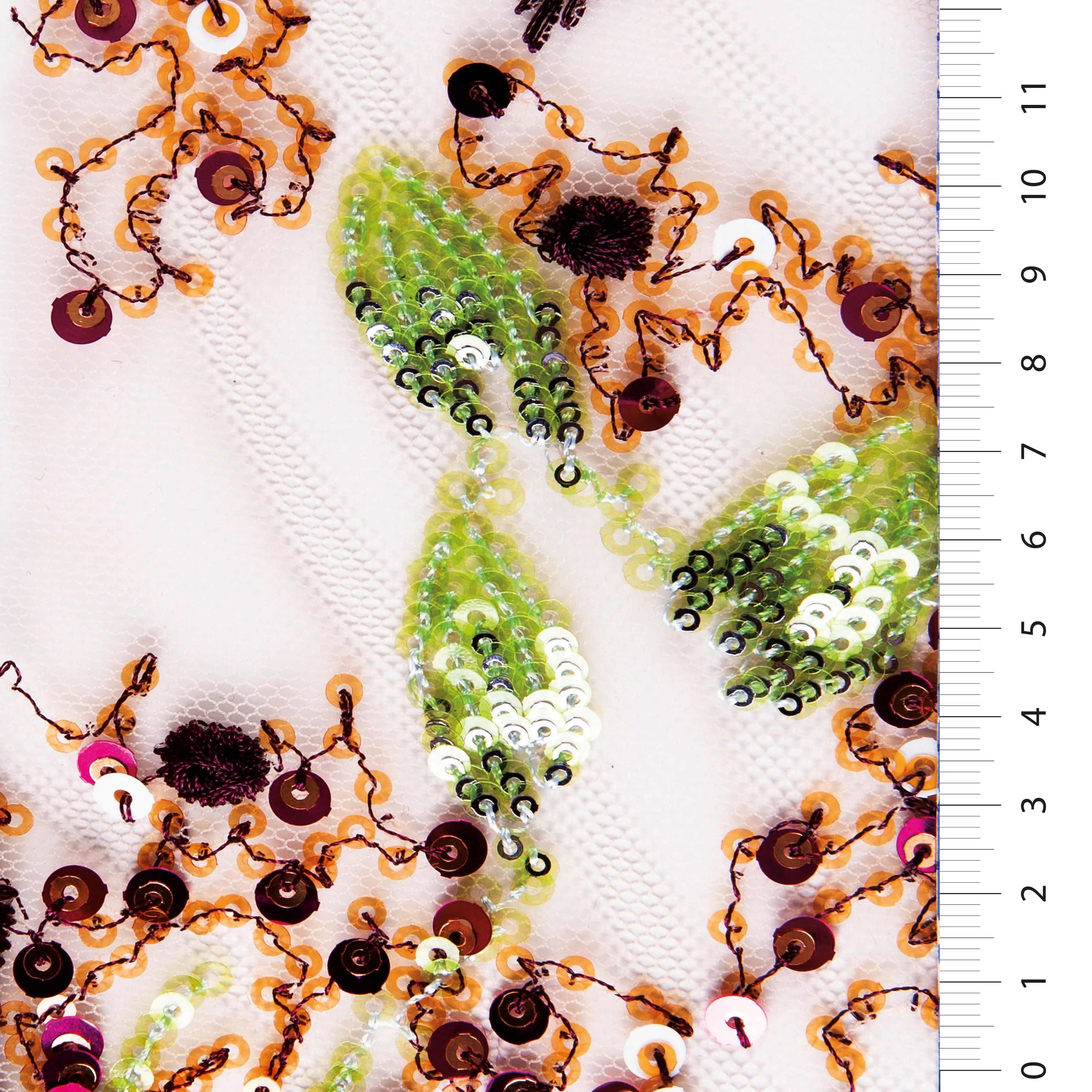 Floral Design Colorful Sequin Embroidery Mesh Tulle Fabric