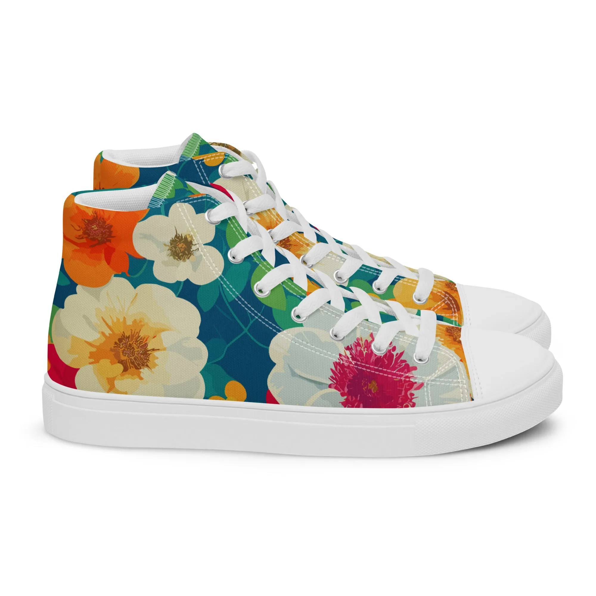 Floral Women's High Top Canvas Sneakers