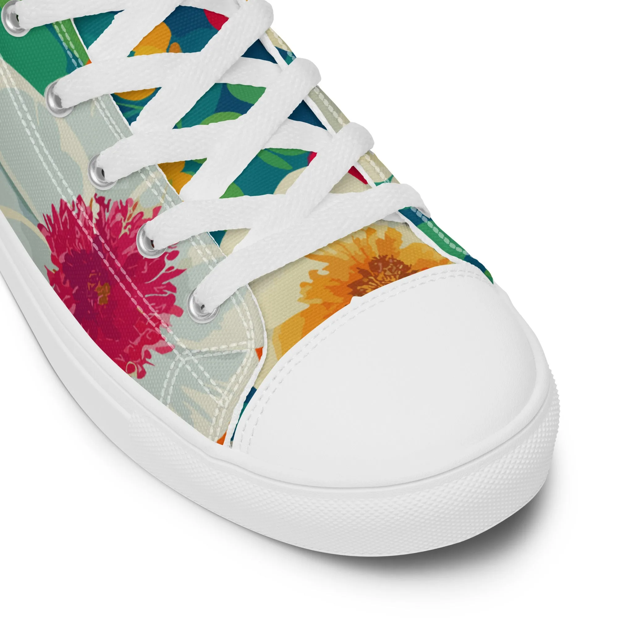 Floral Women's High Top Canvas Sneakers