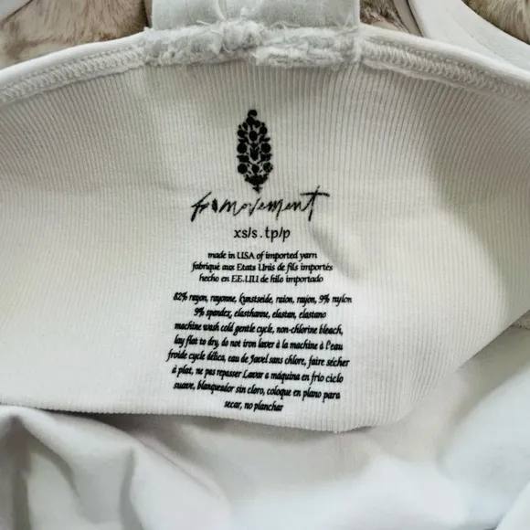FP MOVEMENT BY FREE PEOPLE On The Radar High Neck Bra White XS/S NWOT FP-148