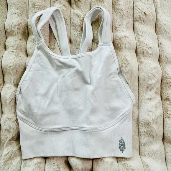 FP MOVEMENT BY FREE PEOPLE On The Radar High Neck Bra White XS/S NWOT FP-148