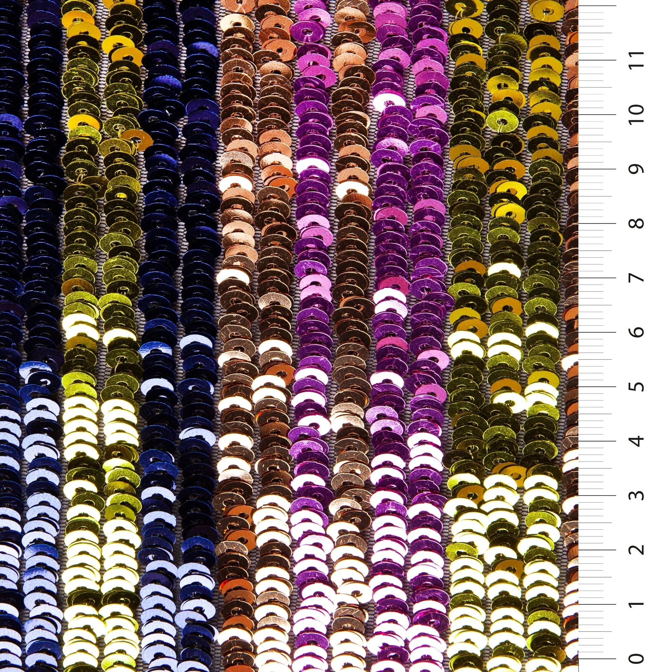 Full Color Striped Sequin Embroidered Fabric