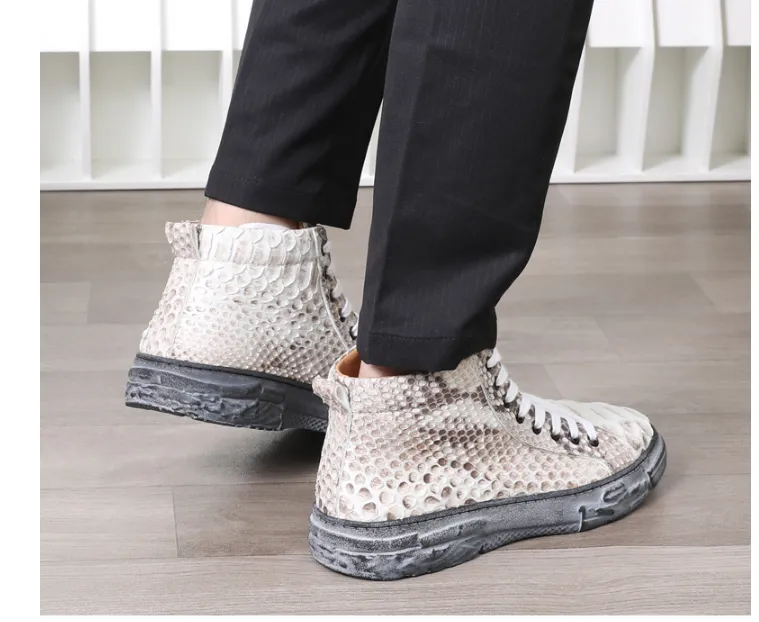 GENUINE PYTHON HIGH TOP SNEAKERS