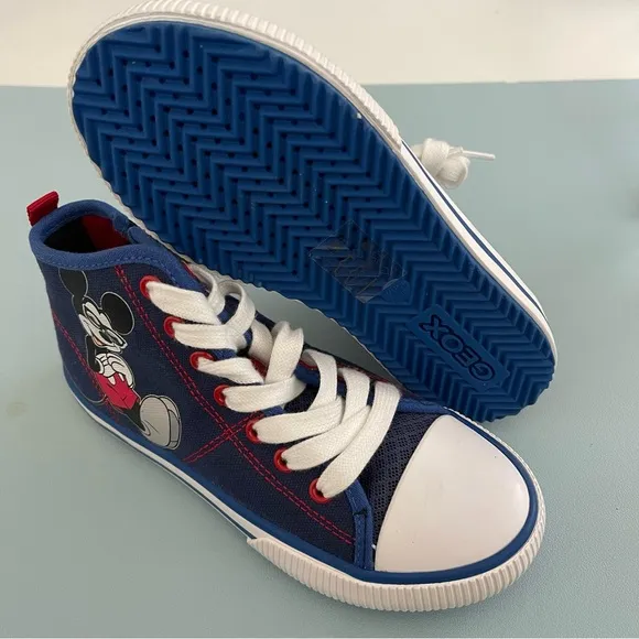 Geox J Alonisso B. H Canvas Children's High Top Trainers Mickey Mouse Size 13