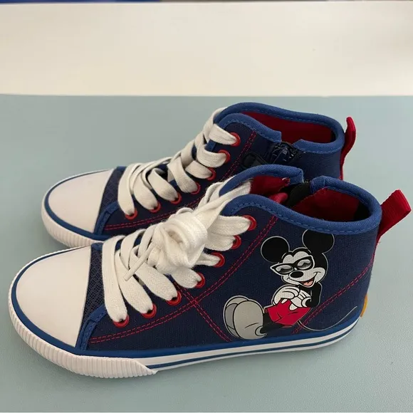 Geox J Alonisso B. H Canvas Children's High Top Trainers Mickey Mouse Size 13