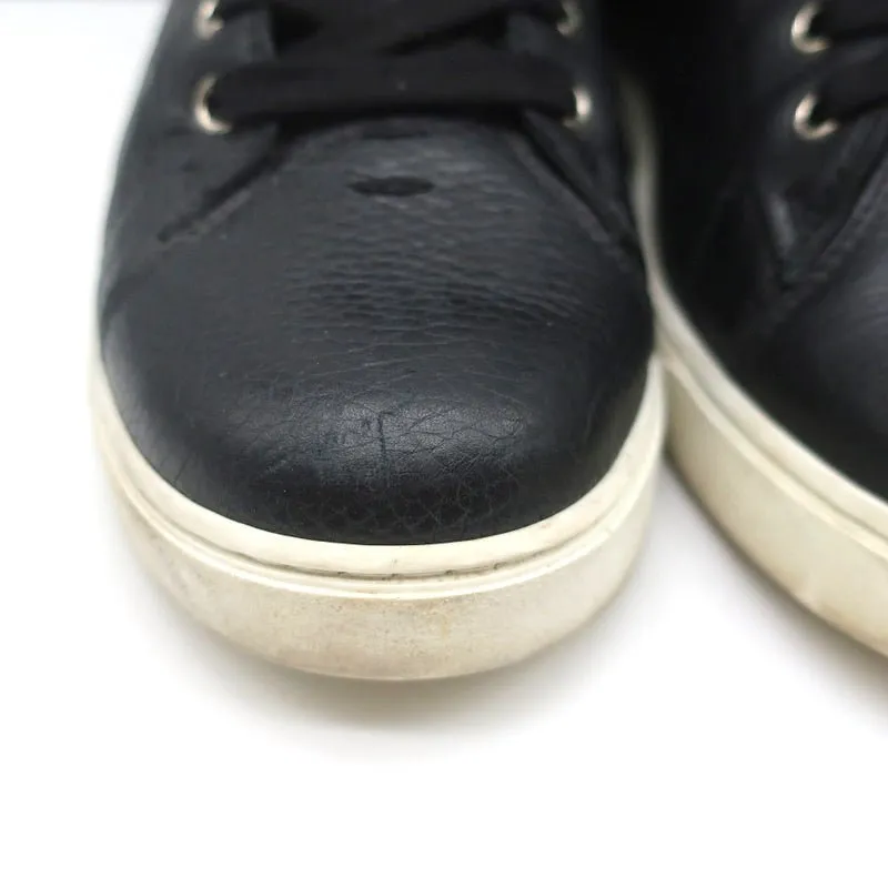 Gianvito Rossi High Top Sneakers Black Grained Leather Size 43.5
