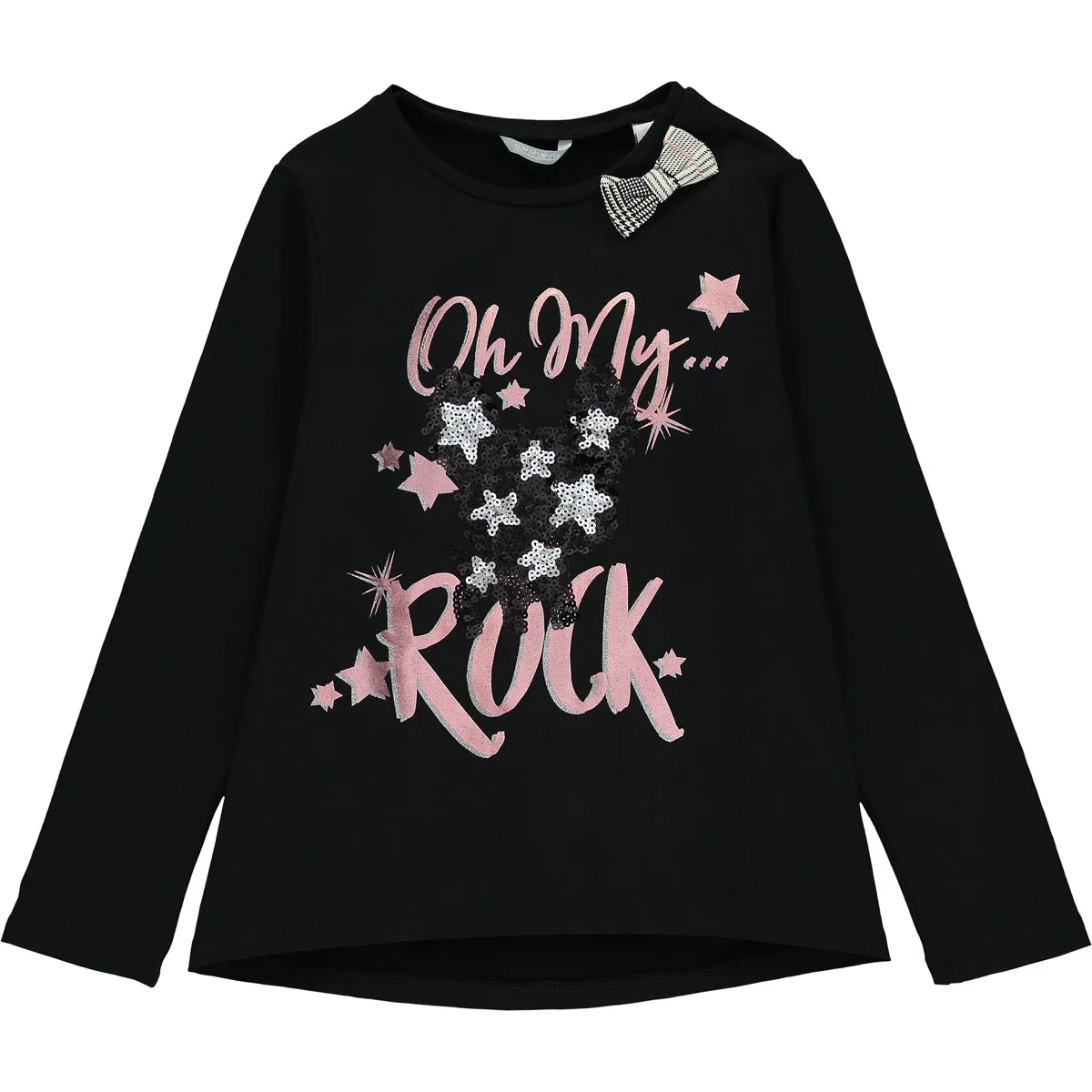 Girls Black and Pink Top and Leggings Set
