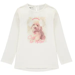 Girls Ivory Cotton Top