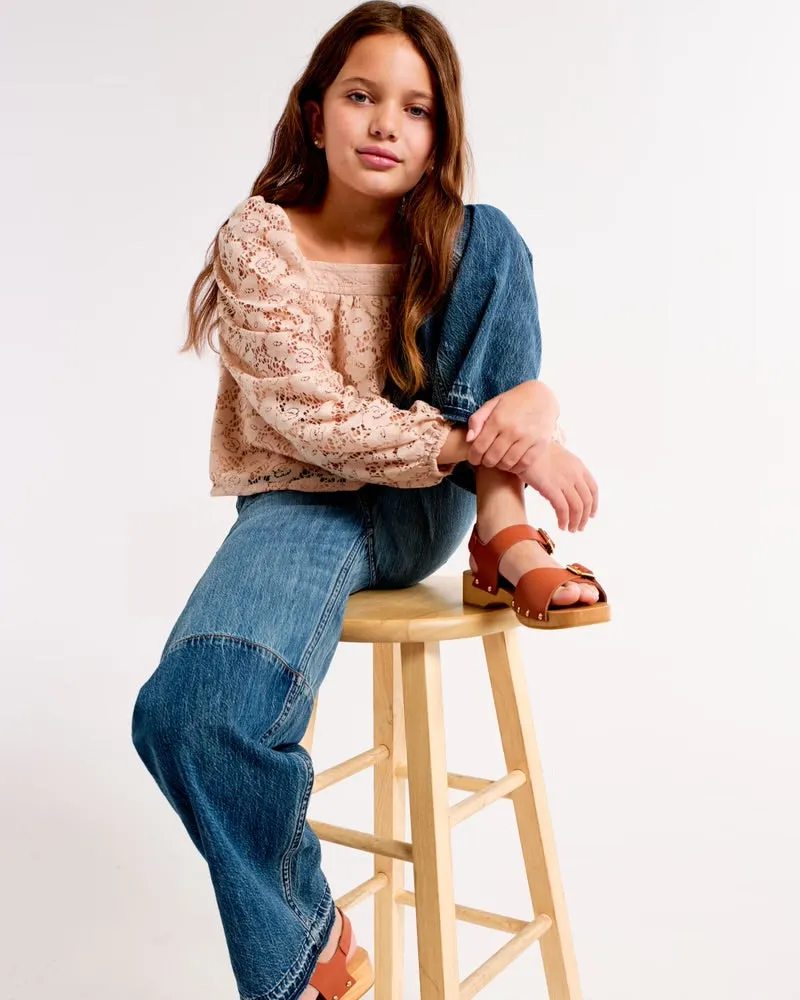 Girls Long Sleeve Lace Top
