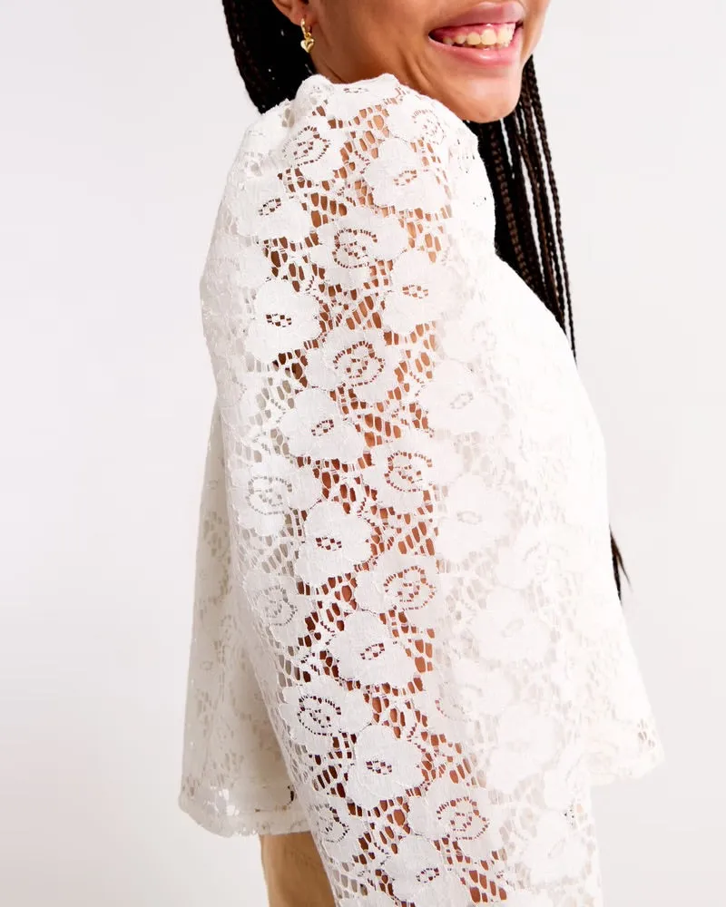 Girls Long Sleeve Lace Top