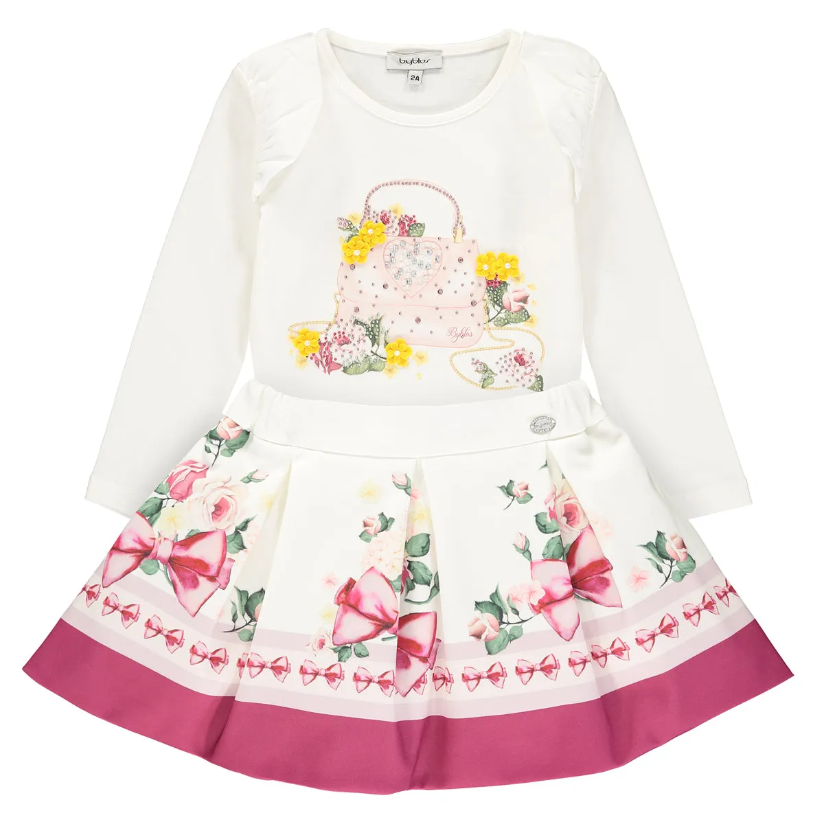 Girls Top and Skirt Outfit Set