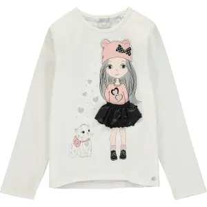 Girls White Cotton Top