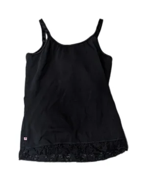 Glamourmom black nursing cami with lace trim - large