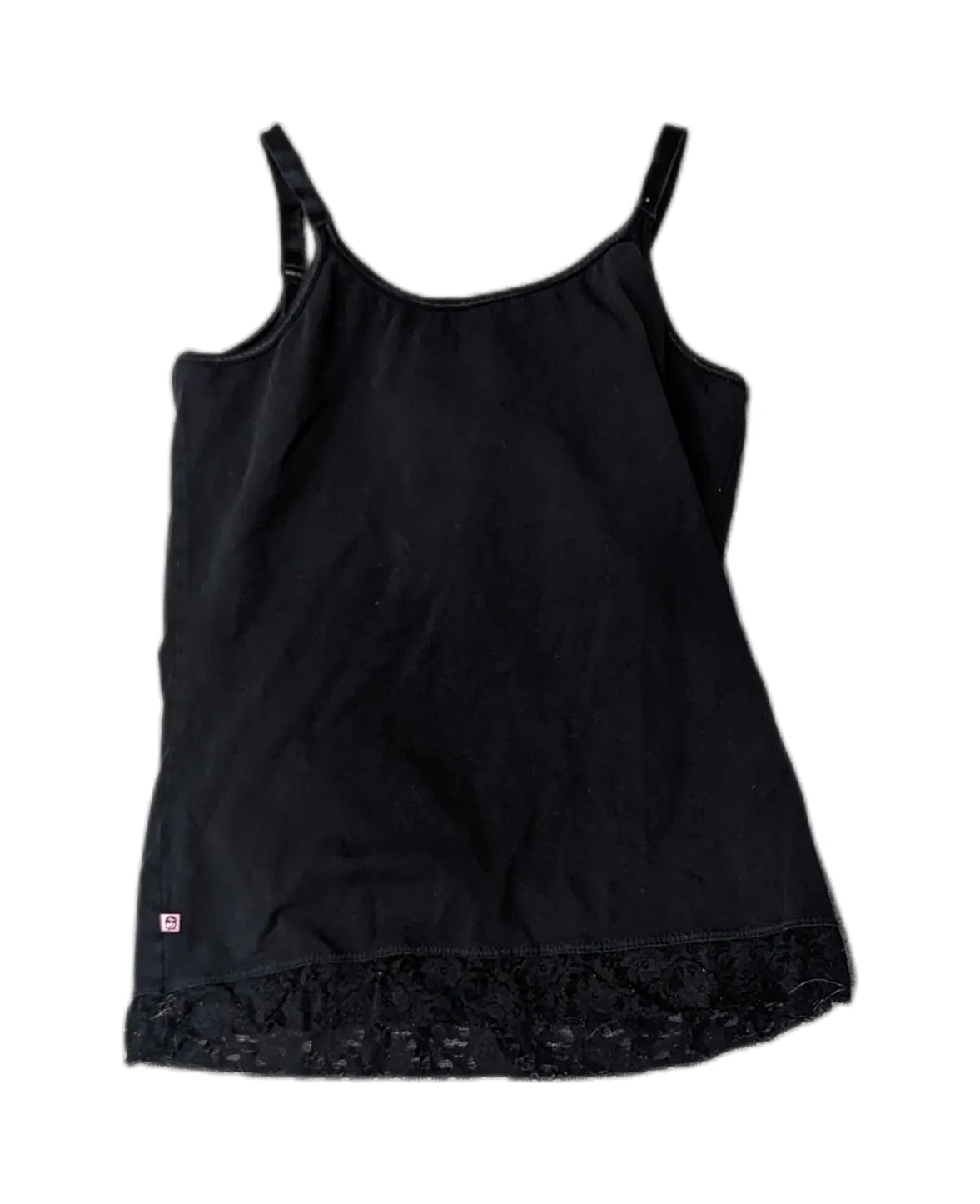 Glamourmom black nursing cami with lace trim - large
