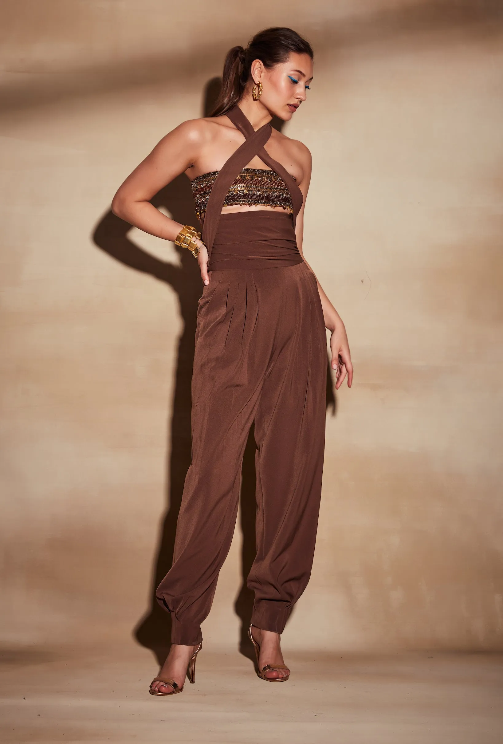 Gold Embroidered Tube