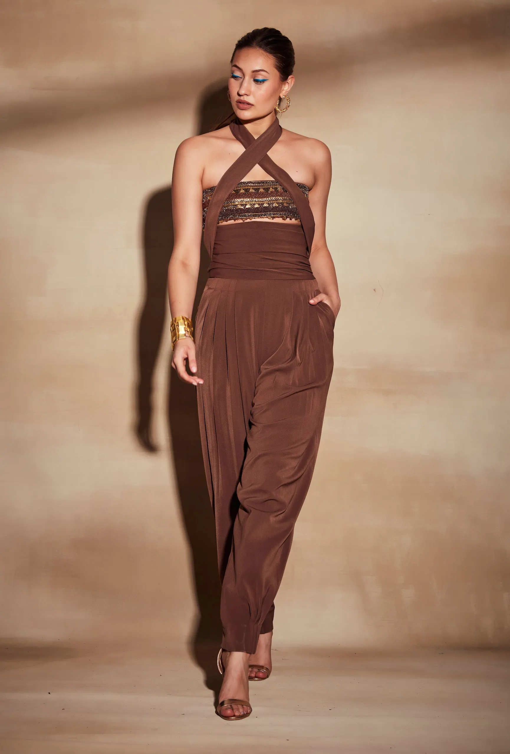 Gold Embroidered Tube